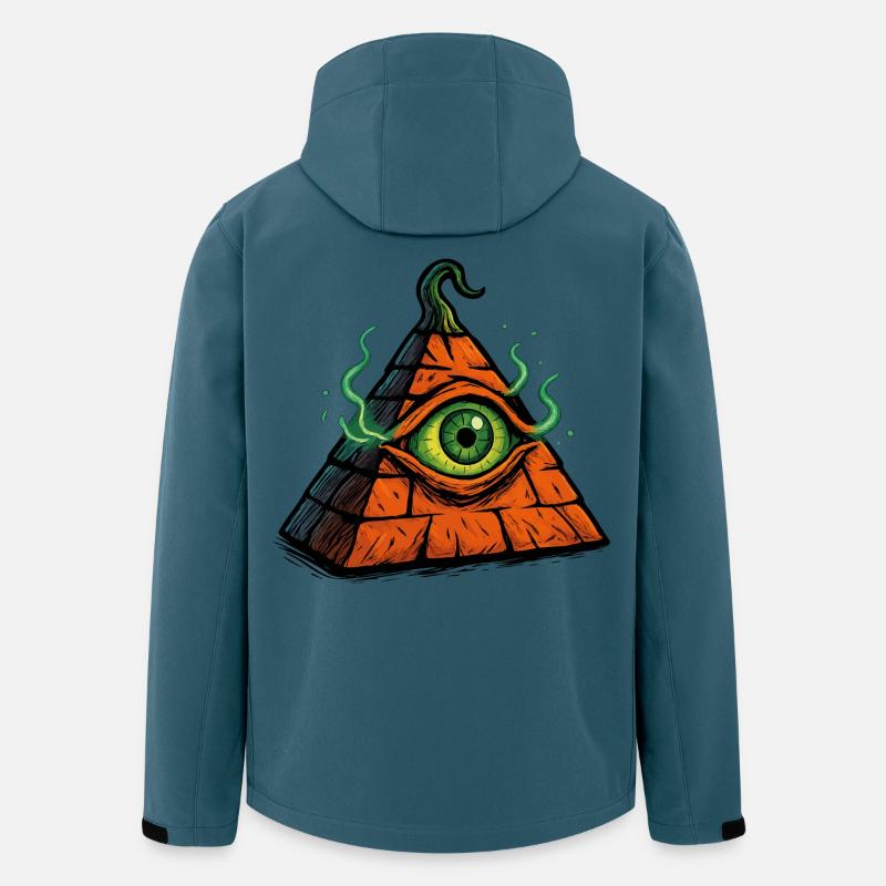 Pyramide d’Halloween – L’œil de la terreur - Veste softshell homme en polyester recyclé Stanley/Stella - bleu pétrole foncé