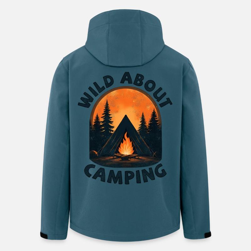 Wild about camping - Recycelte Männer Softshell-Jacke von Stanley/Stella - Dunkles Petrol