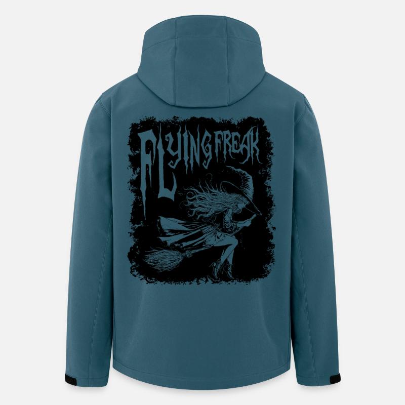 Flying Freak Witch Schwarzes Design - Recycelte Männer Softshell-Jacke von Stanley/Stella - Dunkles Petrol