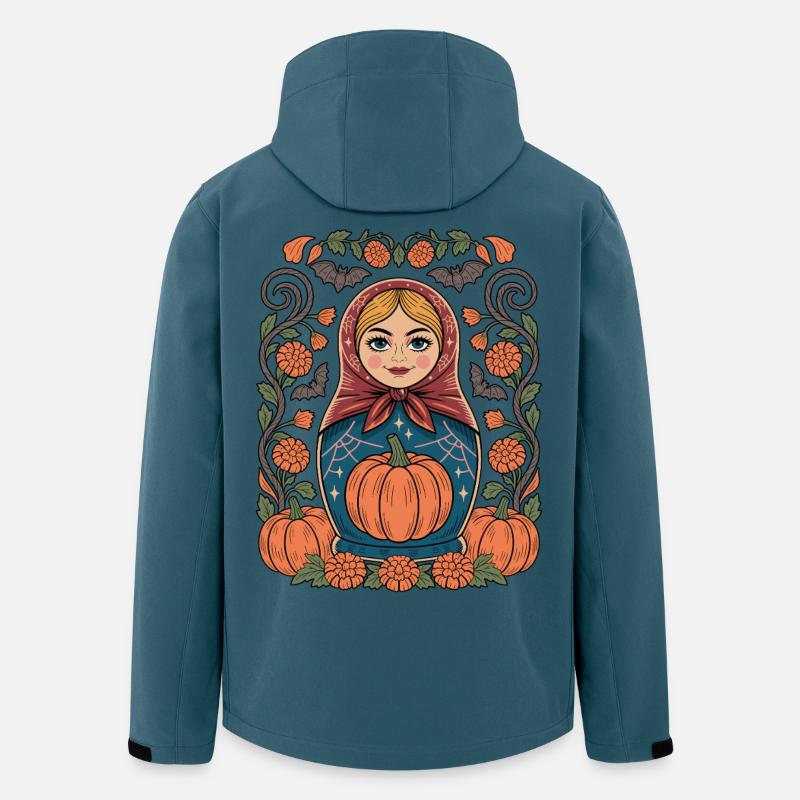 Herbstmatryoshka Kürbis - Recycelte Männer Softshell-Jacke von Stanley/Stella - Dunkles Petrol