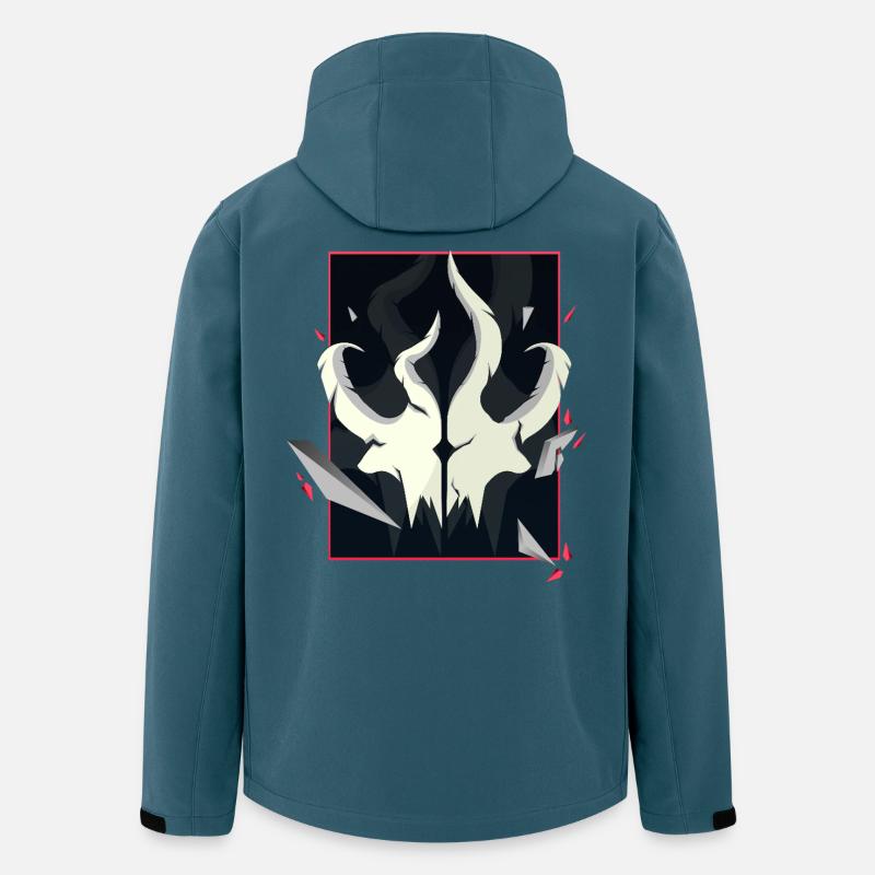 Horned Skull – Rote Akzent Edition - Recycelte Männer Softshell-Jacke von Stanley/Stella - Dunkles Petrol