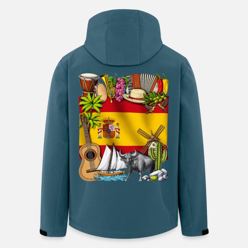 Spanien - Recycelte Männer Softshell-Jacke von Stanley/Stella - Dunkles Petrol