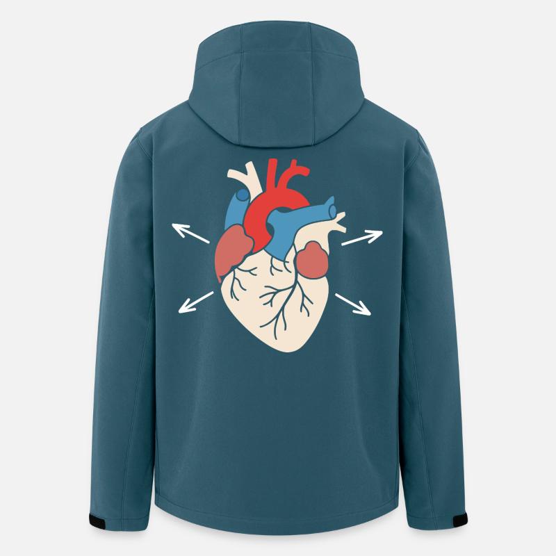 Farbblock Herz Illustration - Recycelte Männer Softshell-Jacke von Stanley/Stella - Dunkles Petrol