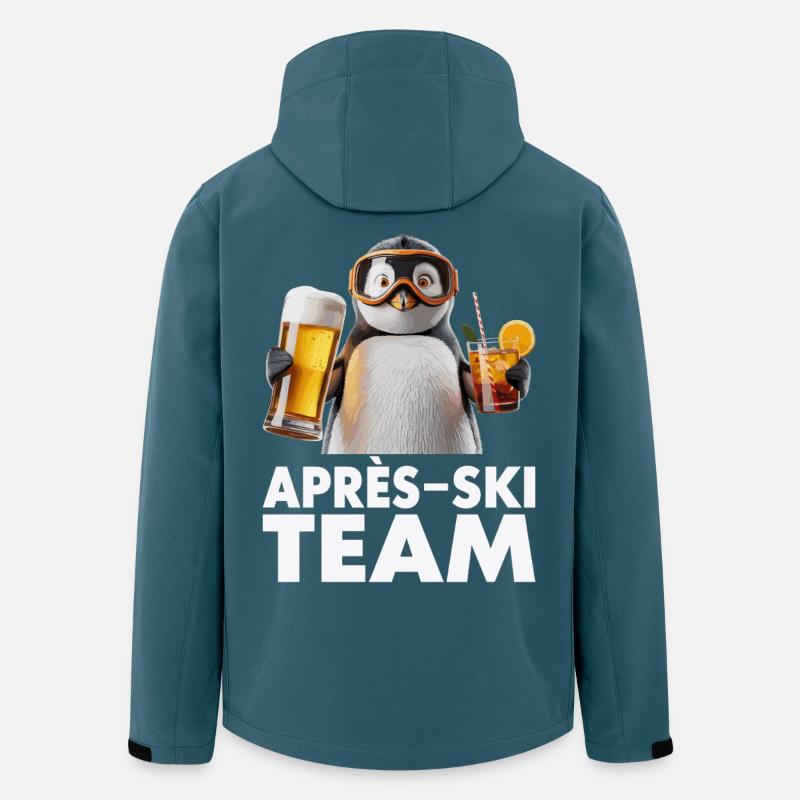 Après-Ski Pinguin Team - Recycelte Männer Softshell-Jacke von Stanley/Stella - Dunkles Petrol