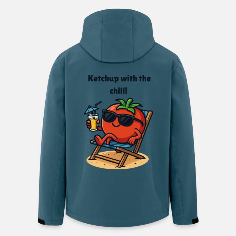 Tomato - Ketchup in Beach Mode Cartoon - Men’s Recycled Softshell Jacket by Stanley/Stella - stargazer