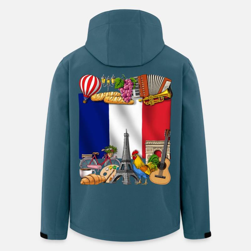 Frankreich - Recycelte Männer Softshell-Jacke von Stanley/Stella - Dunkles Petrol