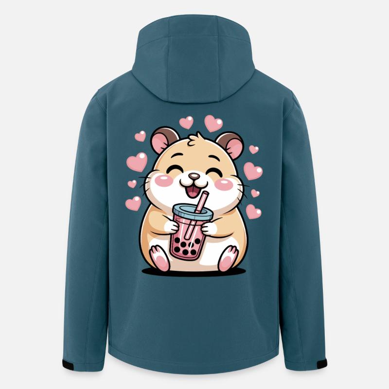 Kawaii Bubble Tee Hamster Boba Tee - Recycelte Männer Softshell-Jacke von Stanley/Stella - Dunkles Petrol