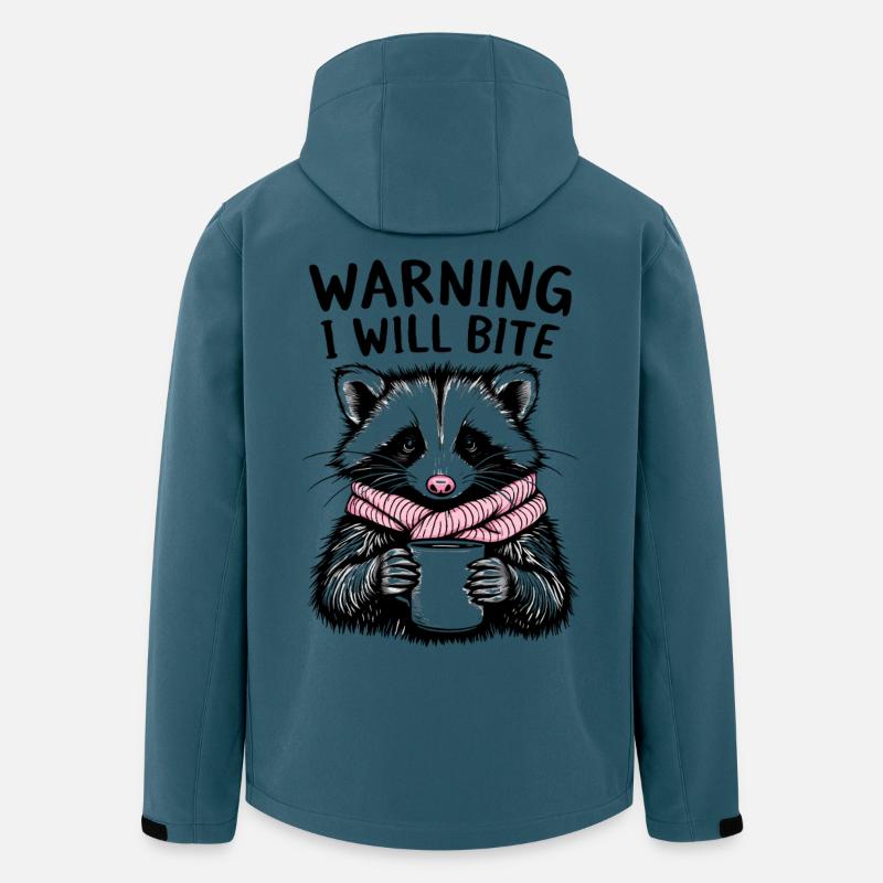 Raton laveur avec écharpe rose - Veste softshell homme en polyester recyclé Stanley/Stella - bleu pétrole foncé