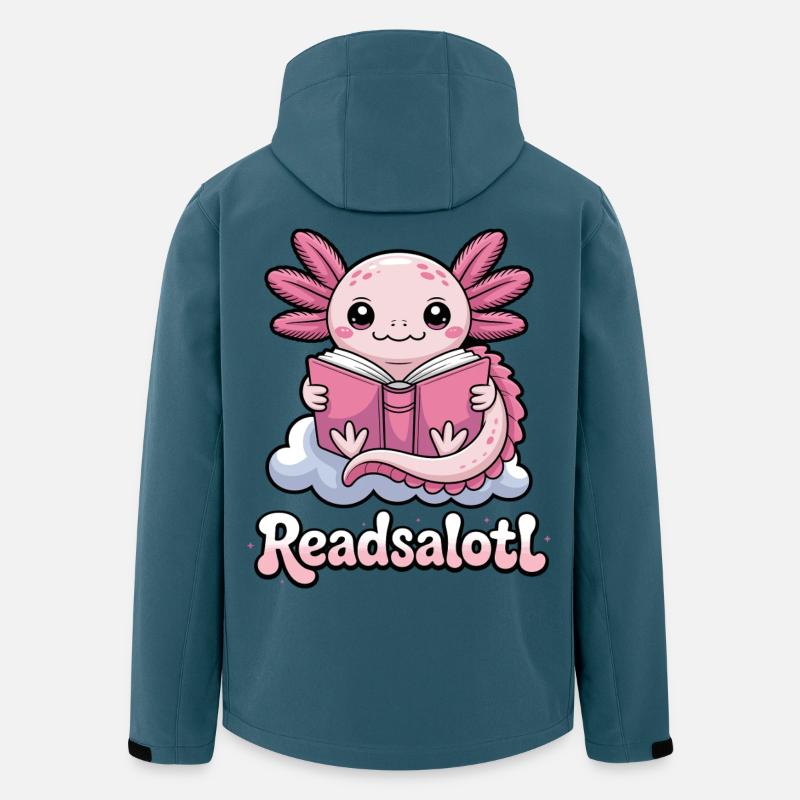 Readsalotl Axolotl Reading Books - Men’s Recycled Softshell Jacket by Stanley/Stella - stargazer