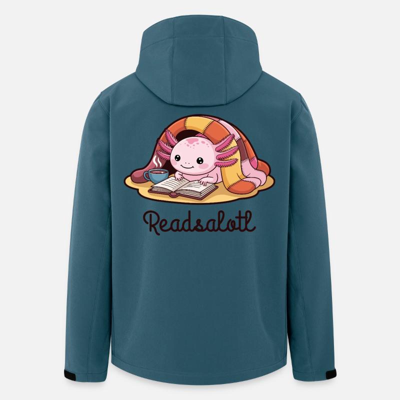 Readsalotl Axolotl-Lesebücher - Recycelte Männer Softshell-Jacke von Stanley/Stella - Dunkles Petrol