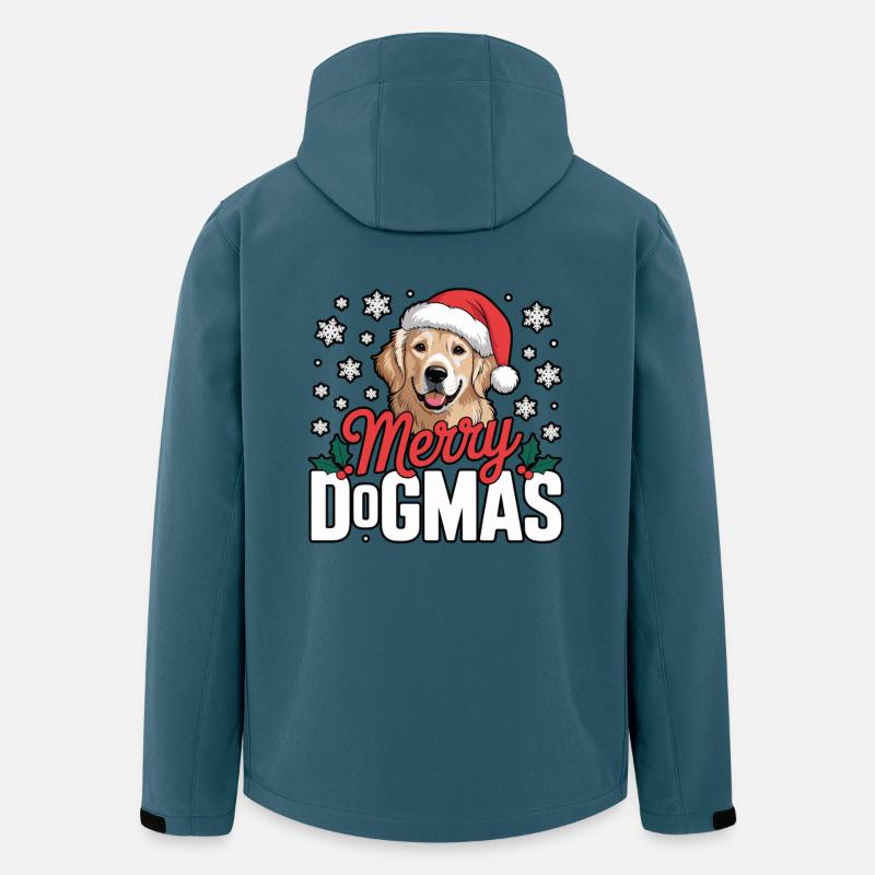 Merry Dogmas Hund mit Santa - Recycelte Männer Softshell-Jacke von Stanley/Stella - Dunkles Petrol