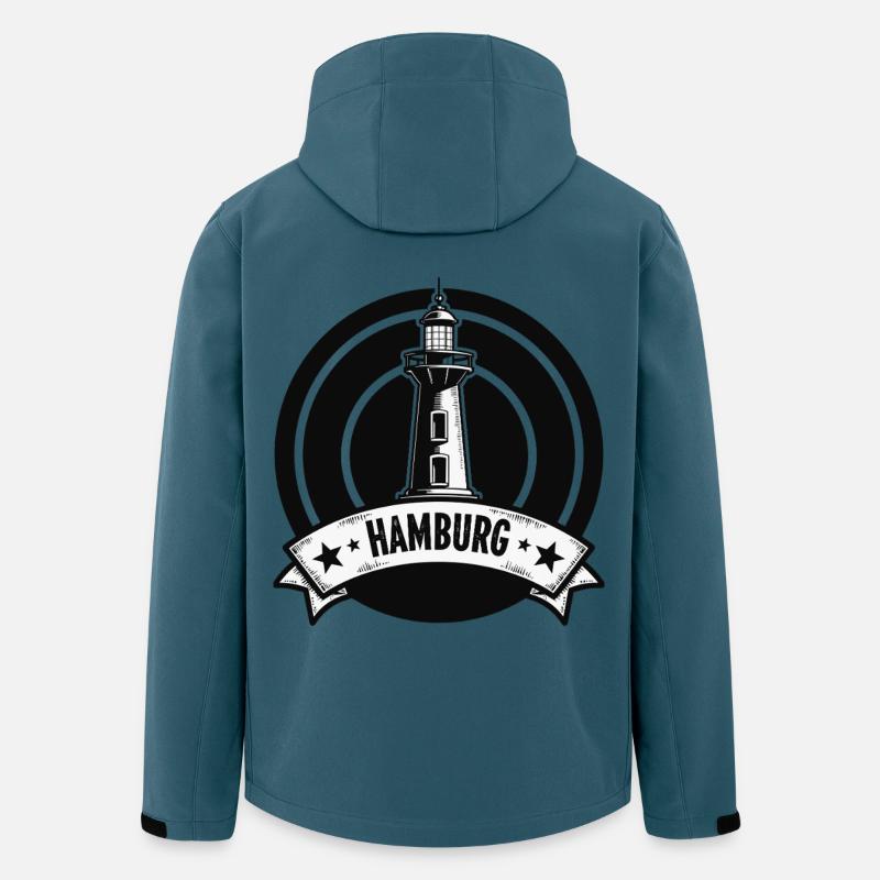 Leuchtturm Hamburg - Recycelte Männer Softshell-Jacke von Stanley/Stella - Dunkles Petrol