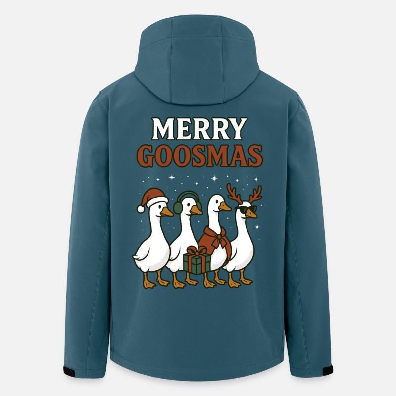 Frohe Gänse Weihnachten Gans Lustiger Urlaub - Recycelte Männer Softshell-Jacke von Stanley/Stella - Dunkles Petrol