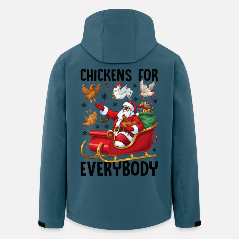 Des poulets pour tout le monde - Veste softshell homme en polyester recyclé Stanley/Stella - bleu pétrole foncé