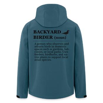 Bird watching in the garden - Men’s Recycled Softshell Jacket by Stanley/Stella - stargazer - Back - AI Model Male 185 light (185cm)