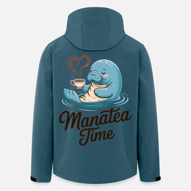 Seekuh Meerestier Ozean liebt Tee - Recycelte Männer Softshell-Jacke von Stanley/Stella - Dunkles Petrol