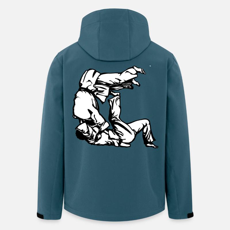 Judo Tomoe Nage Design mit Judokas - Recycelte Männer Softshell-Jacke von Stanley/Stella - Dunkles Petrol