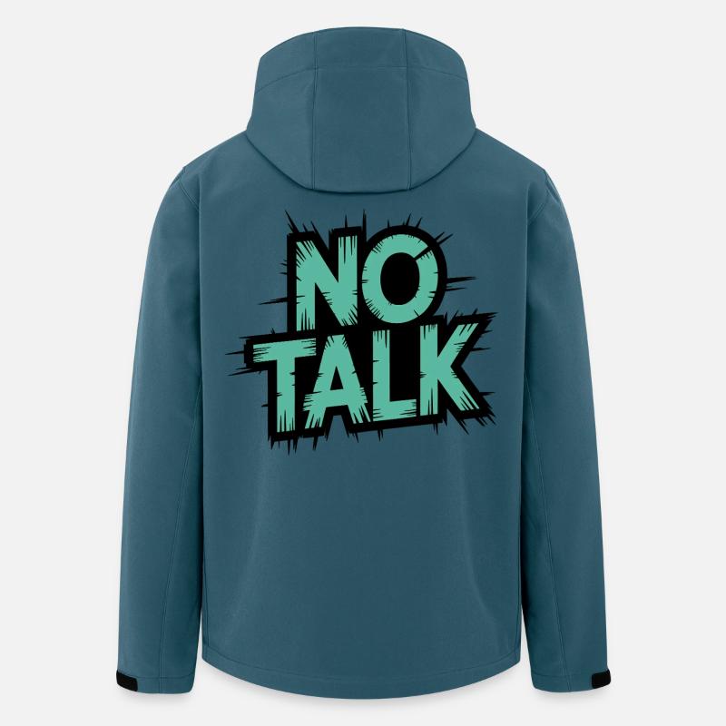 No Talk Pinselstrich Typo - Recycelte Männer Softshell-Jacke von Stanley/Stella - Dunkles Petrol