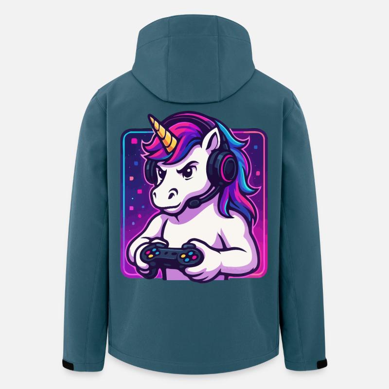Neon Einhorn Gamer - Recycelte Männer Softshell-Jacke von Stanley/Stella - Dunkles Petrol