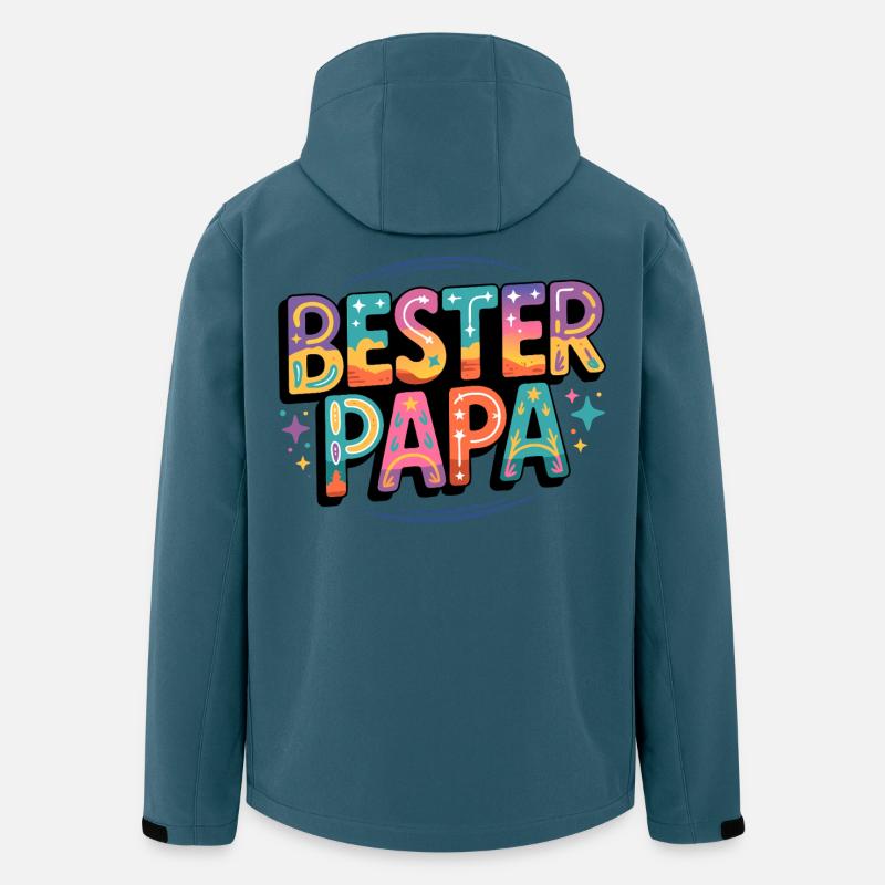Bester Papa - Recycelte Männer Softshell-Jacke von Stanley/Stella - Dunkles Petrol