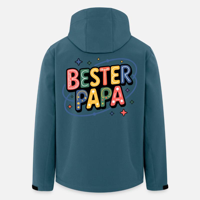 Bester Papa – bunte Buchstaben - Recycelte Männer Softshell-Jacke von Stanley/Stella - Dunkles Petrol