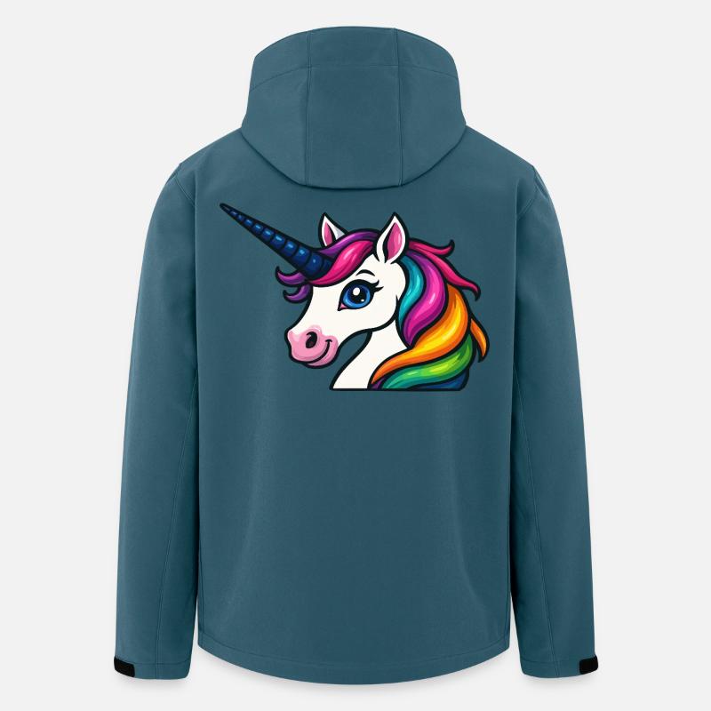 Strahlendes Regenbogen-Einhorn - Recycelte Männer Softshell-Jacke von Stanley/Stella - Dunkles Petrol