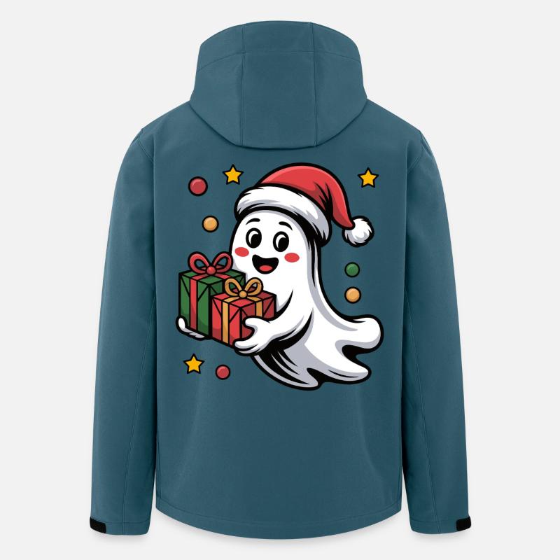 Weihnachtsgeist mit Geschenk - Recycelte Männer Softshell-Jacke von Stanley/Stella - Dunkles Petrol