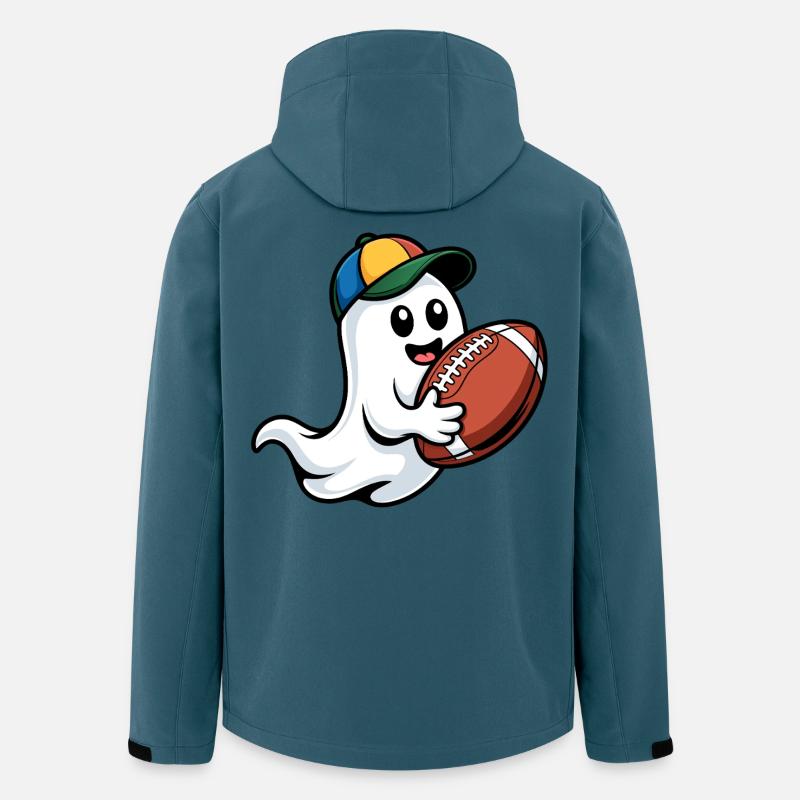 Geist mit Football und Cap - Recycelte Männer Softshell-Jacke von Stanley/Stella - Dunkles Petrol