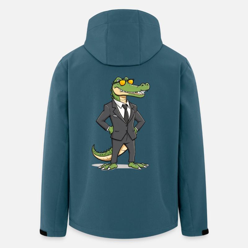 Alligator im Anzug mit Sonnenbrille - Recycelte Männer Softshell-Jacke von Stanley/Stella - Dunkles Petrol