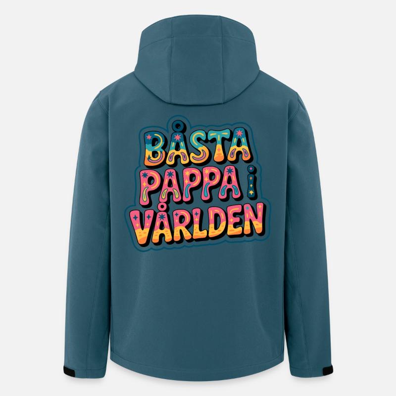 Bästa pappa i världen - Recycelte Männer Softshell-Jacke von Stanley/Stella - Dunkles Petrol