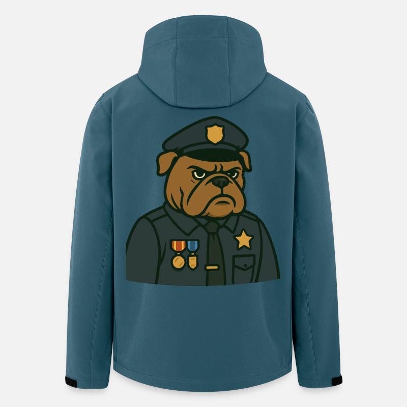 Bulldogge Offizier Abzeichen T-Shirt - Recycelte Männer Softshell-Jacke von Stanley/Stella - Dunkles Petrol