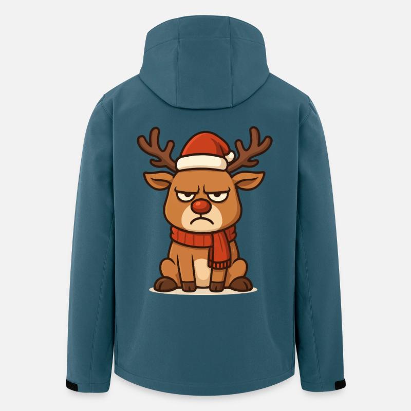 Grim Reindeer with Christmas Scarf - Men’s Recycled Softshell Jacket by Stanley/Stella - stargazer