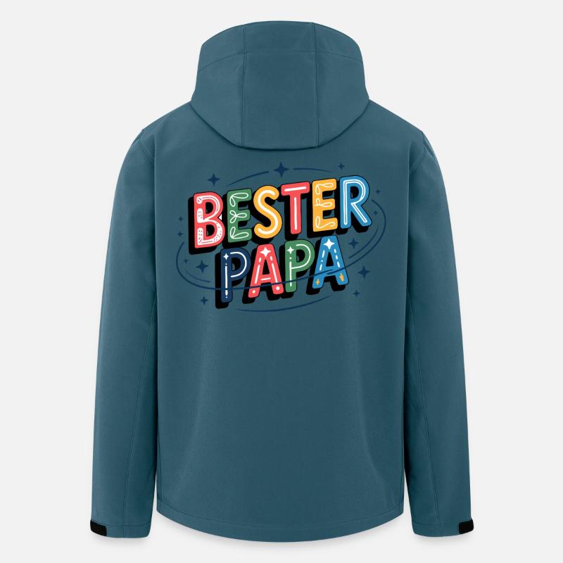 Bester Papa bunte Buchstabenillustration - Recycelte Männer Softshell-Jacke von Stanley/Stella - Dunkles Petrol