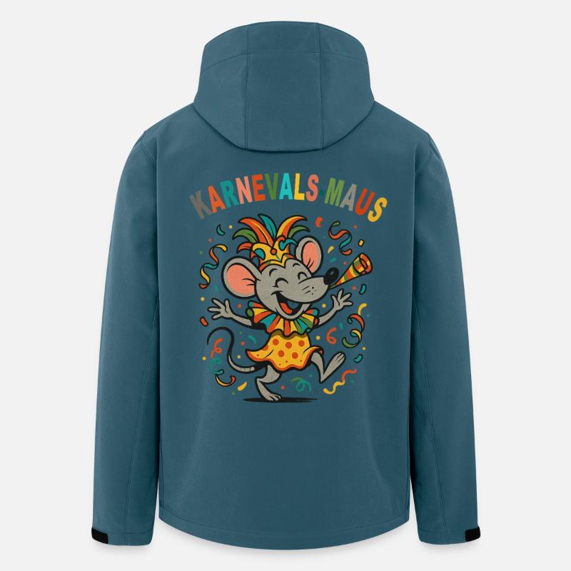 Karnevals Maus buntes Party-Design - Recycelte Männer Softshell-Jacke von Stanley/Stella - Dunkles Petrol