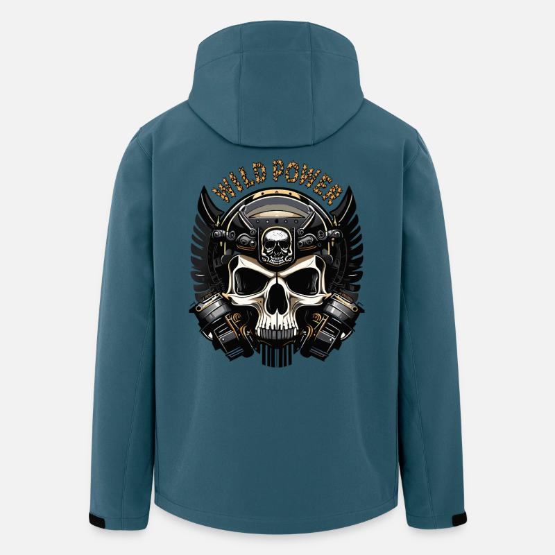 Wild Power Skull Biker Emblem - Recycelte Männer Softshell-Jacke von Stanley/Stella - Dunkles Petrol
