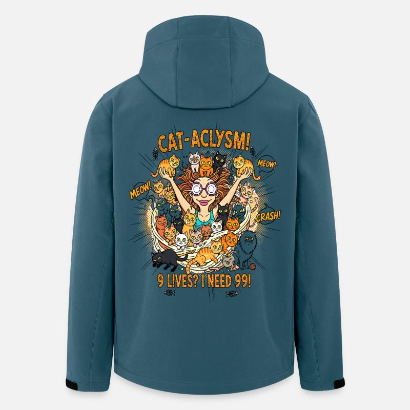 CAT-ACLYSM! 99 Katzen Chaos - Comic - Recycelte Männer Softshell-Jacke von Stanley/Stella - Dunkles Petrol