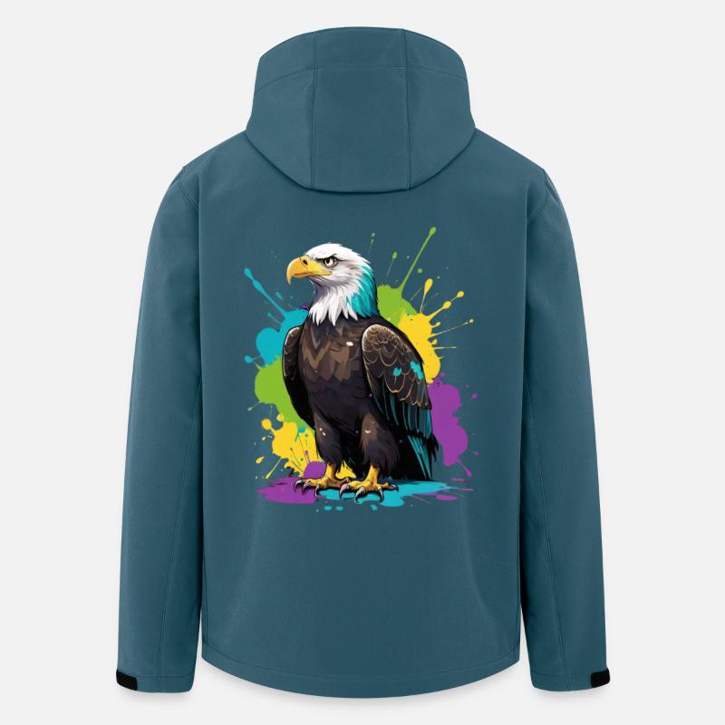 Bunter Adler Farbensplash - Recycelte Männer Softshell-Jacke von Stanley/Stella - Dunkles Petrol