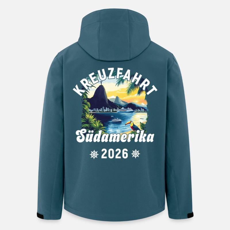 Kreuzfahrt Südamerika 2026 - Recycelte Männer Softshell-Jacke von Stanley/Stella - Dunkles Petrol