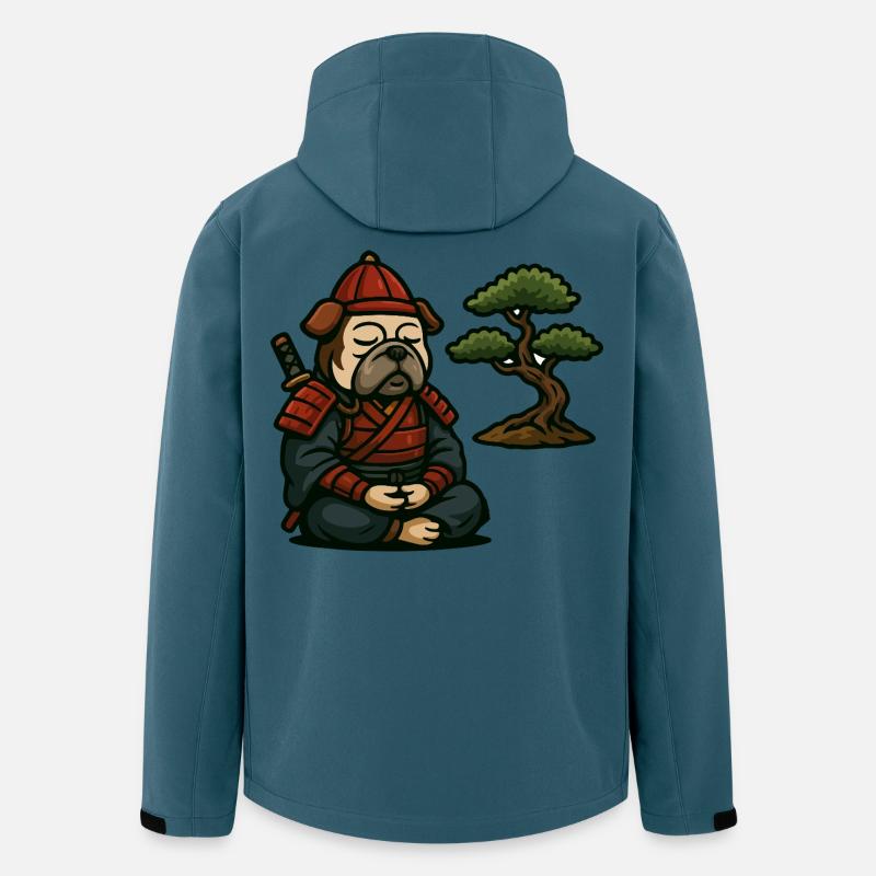 Bulldog Samurai Meditating with Bonsai Tree - Men’s Recycled Softshell Jacket by Stanley/Stella - stargazer
