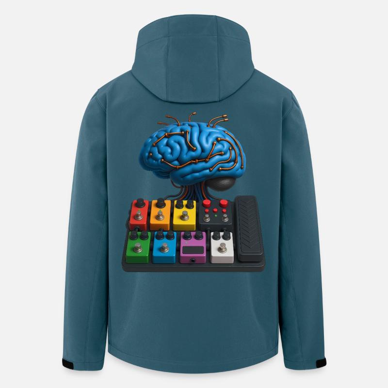 BRAIN PEDALBOARD – Ton & Sehen - Recycelte Männer Softshell-Jacke von Stanley/Stella - Dunkles Petrol