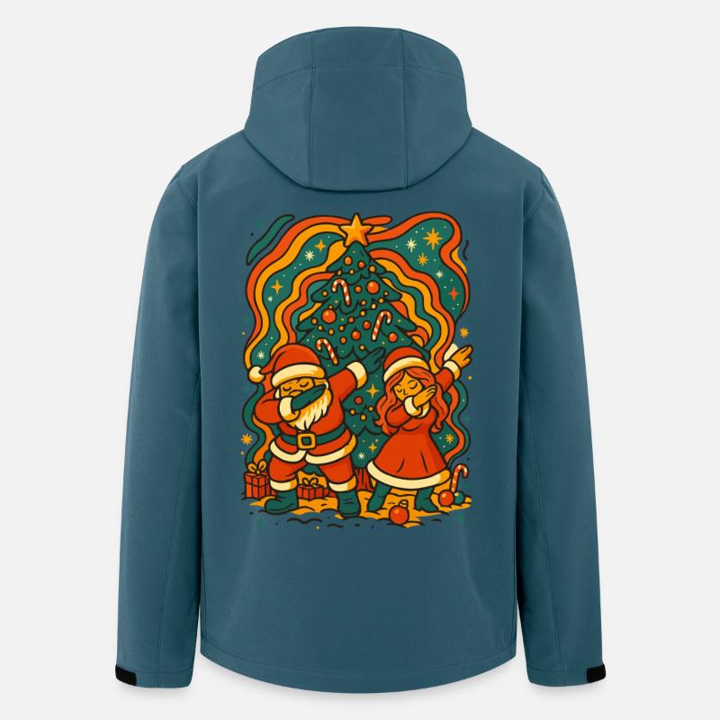 Dabbing Santa & Mrs Claus Retro Waves - Men’s Recycled Softshell Jacket by Stanley/Stella - stargazer
