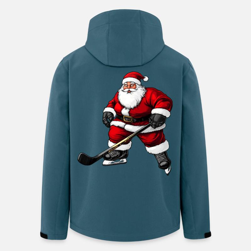 Eishockeyspieler Weihnachtsmann - Recycelte Männer Softshell-Jacke von Stanley/Stella - Dunkles Petrol