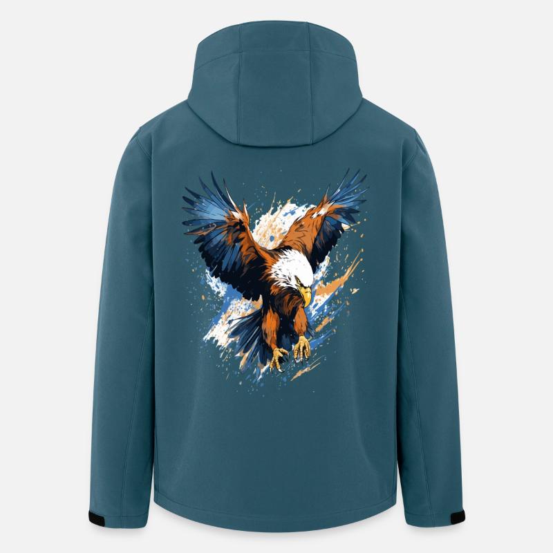 Stürmischer Adler Spritzkunst - Recycelte Männer Softshell-Jacke von Stanley/Stella - Dunkles Petrol