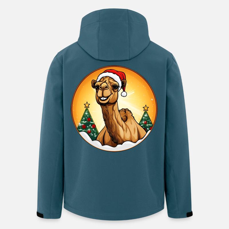 Kamele Weihnachten / Weihnachtsmann Kamel - Recycelte Männer Softshell-Jacke von Stanley/Stella - Dunkles Petrol
