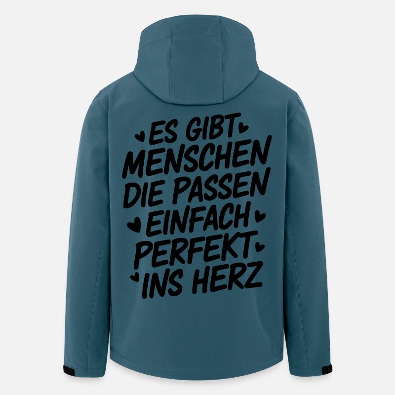 Menschen die passen einfach perfekt ins Herz - Recycelte Männer Softshell-Jacke von Stanley/Stella - Dunkles Petrol