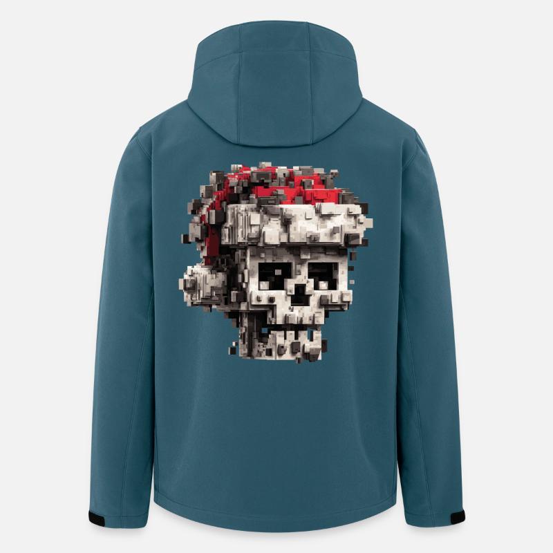 Pixel Skull with Santa Hat - Men’s Recycled Softshell Jacket by Stanley/Stella - stargazer