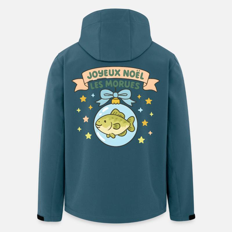 Noël Morues dans Boule Poisson - Veste softshell homme en polyester recyclé Stanley/Stella - bleu pétrole foncé