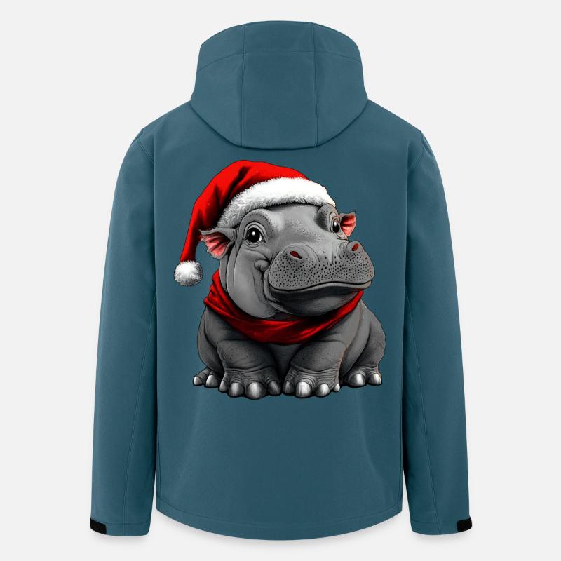Nilpferde Christmas - Recycelte Männer Softshell-Jacke von Stanley/Stella - Dunkles Petrol