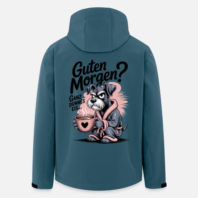 Morgenmuffel mit Kaffee lustig grimmiger Schnauzer - Recycelte Männer Softshell-Jacke von Stanley/Stella - Dunkles Petrol