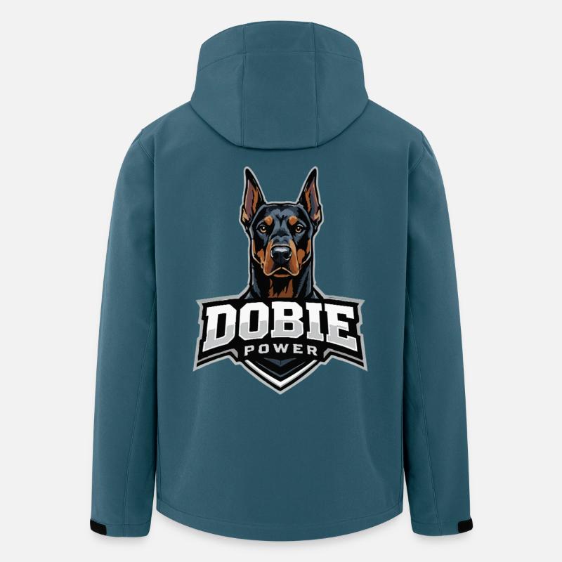 Dobie Power Dobermann Motiv - Recycelte Männer Softshell-Jacke von Stanley/Stella - Dunkles Petrol